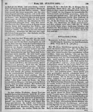 Rautenbach, E.: Ueber Nationalität und Nationalisirung der Sprachen. Darmstadt: Pabst 1835