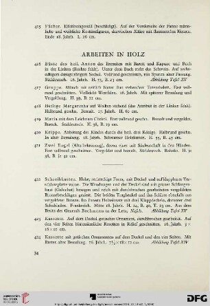 Arbeiten in Holz (Nr. 416-466)