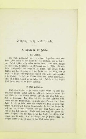 Anhang, enthaltend Spiele