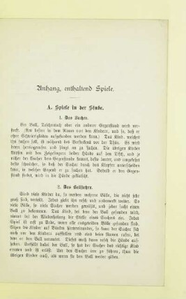 Anhang, enthaltend Spiele