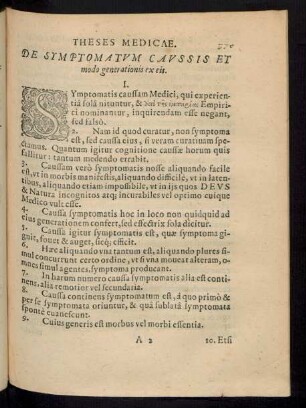 Theses Medicae. De Symptomatum Caussis Et modo generationis ex eis.