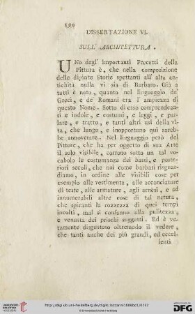 Dissertazione VI. sull'Architettura