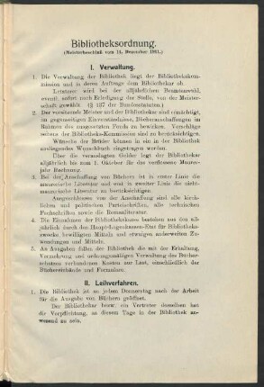 Bibliotheksordnung