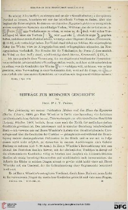 19: Beiträge zur medischen Geschichte