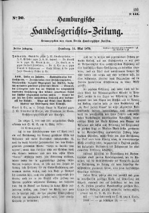 No. 20. 14. Mai 1870