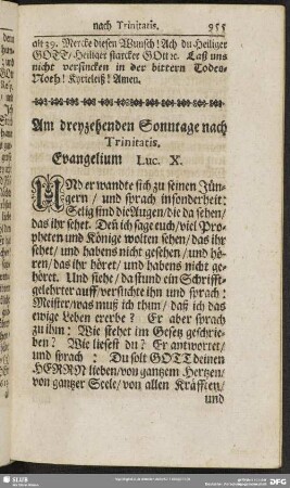 Am dreyzehenden Sonntage nach Trinitatis. Evangelium Luc. X