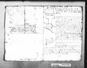 Bericht über das Gutachten von Mateus de Castro dem Holländer, mit Skizze einer Schleuse und Notiz über Verzehrkosten (Folio Doppelblatt)