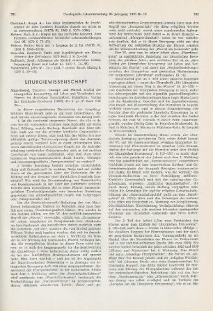 781-784 [Rezension] Maas-Ewerd, Theodor, Liturgie und Pfarrei