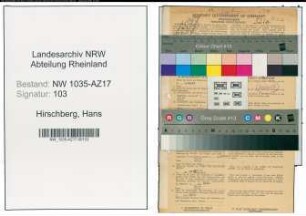 Entnazifizierung Hans Hirschberg , geb. 11.02.1904 (Bergingenieur)