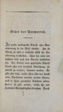 Statt des Vorwortes