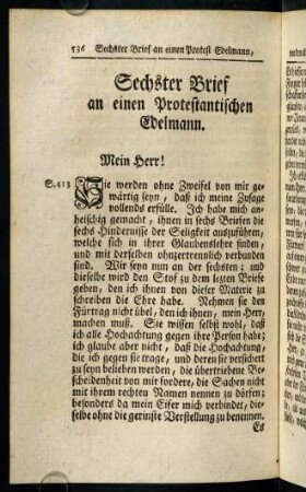 536-637, Sechster Brief an einen protestantischen Edelmann.