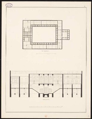 Privatgebäude (nach vorgeschriebenen Dimensionen und anderen Bedingungen): Grundriss Dachbalkenlage und Schnitt A-B mit Innenansicht