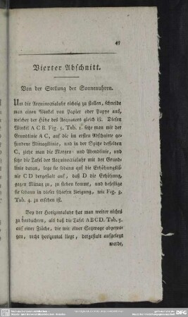 Vierter Abschnitt. Von der Stellung der Sonnenuhren