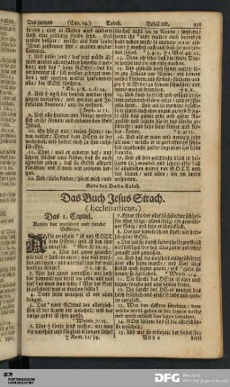 Das Buch Jesus Sirach. (Ecclesiasticus.)