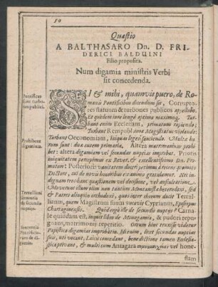 Quaestio A Balthasaro Dn. D. Friderici Balduini Filio proposita.