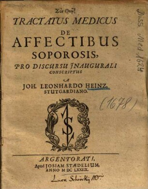 Tractatus medicus de affectibus soporosis : pro discursu inaugurali conscriptus