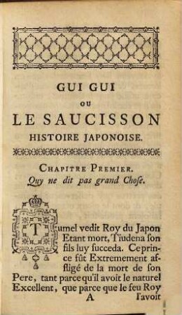 Gui Gui Ou Le Saucisson : Histoire Japonoise