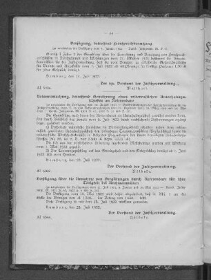 Bekanntmachung, betreffend Gewährung eines widerruflichen Unterhaltszuschusses an Referendare
