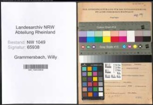 Entnazifizierung Willy Grammersbach , geb. 10.08.1911 (Kaufmaennischer Angestellter)