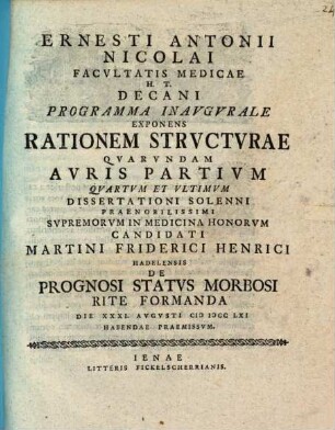 Programma inaug., exponens rationem structurae quarundam auris partium, IV. et ult.
