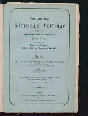 Zur Lehre vom Nabelschnurbruch und seiner Behandlung mit besonderer Berücksichtigung der Fortschritte des letzten Decenniums (1882-1891)