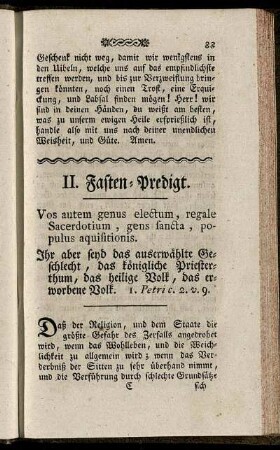 II. Fasten-Predigt.