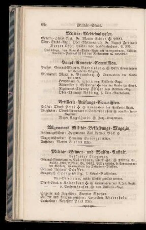 Militär=Witwen= und Waisen=Anstalt.