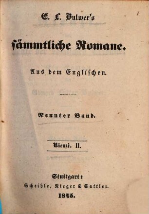 Rienzi, der Letzte der römischen Tribune : ein Roman. 2