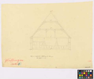 Pfäffingen (Landkreis Tübingen): Gemeinde-Scheune und Schafstall. Gemeinde-Scheune und Schafstall (Querschnitt)
