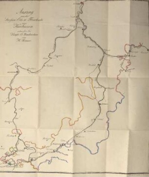 Auszug aus der Strassen-Orts-u. Flusskarte von Kurhessen ...