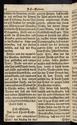 78-84, Fest-Gebete
