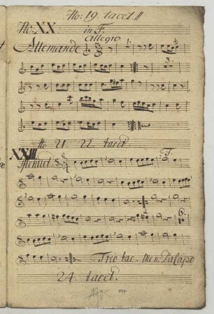 20. Anonymus, Allemande, F-Dur
