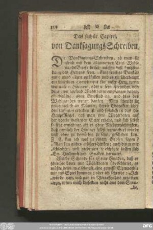 Das sechste Capitel, von Danksagungsschreiben.