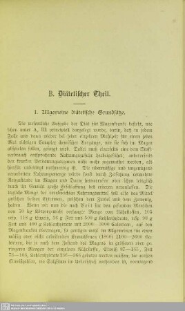 B. Diätetischer Theil
