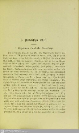 B. Diätetischer Theil