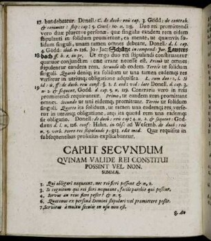 Caput Secundum Quinam Valide Rei Constitui Possint Vel Non.