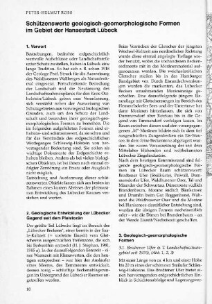 Schützenswerte geologisch-geomorphologische Formen im Gebiet der Hansestadt Lübeck
