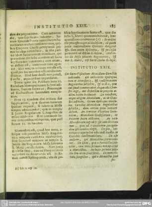 Institutio XXIX. De Sacra Visitatione Monialium Coenobiis indicenda