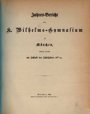 Jahresbericht, 1867/68