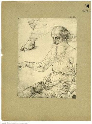 "Libretto di Raffaello", Sitzender Prophet Isaias und Studie zu seinem linken Fuß