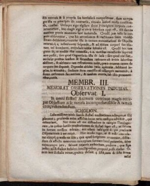 Membr. III. Memorat Observationes Indubias.