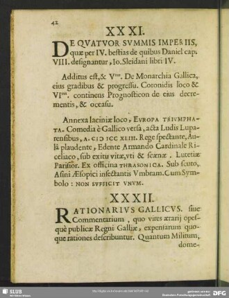 XXXII. Rationarius Gallicus