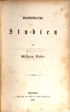 Kunsthistorische Studien