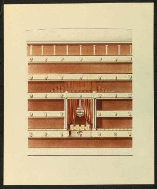 Nationaltheater, München Wiederaufbau: Querschnitt Ansicht Königsloge / Variante c