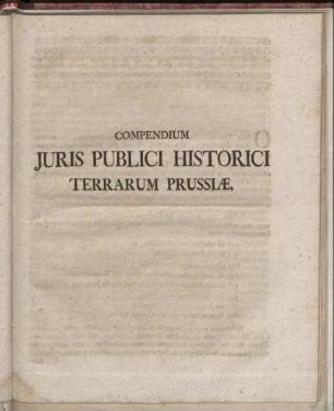 Compendium iuris publici historici terrarum Prussiae.