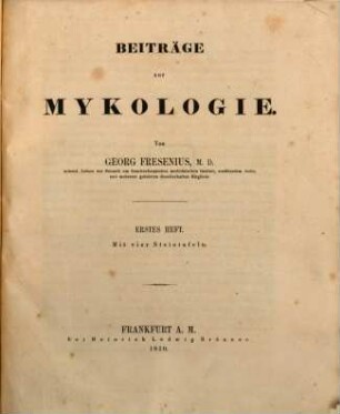 Beiträge zur Mykologie. 1