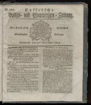 Nr. 104, Mittwoch, den 29sten December 1819