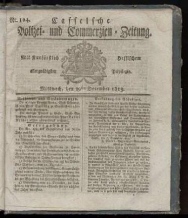 Nr. 104, Mittwoch, den 29sten December 1819