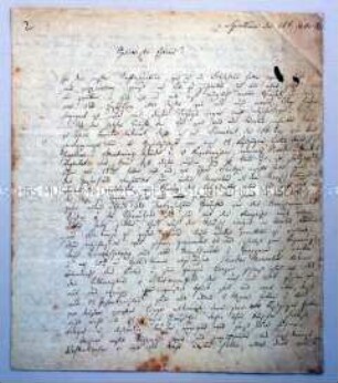 Brief des Peter Daniel Ludwig Hauschild an seine Eltern
