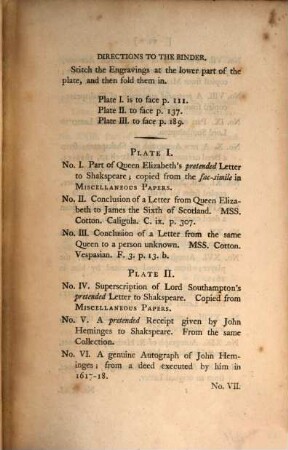 An inquiry into the authenticity of certain miscellaneous papers and legal instruments : published Dec. 24, 1795 and attributed to Shakspeare, Queen Elisabeth and Henry earl of Southampton ...